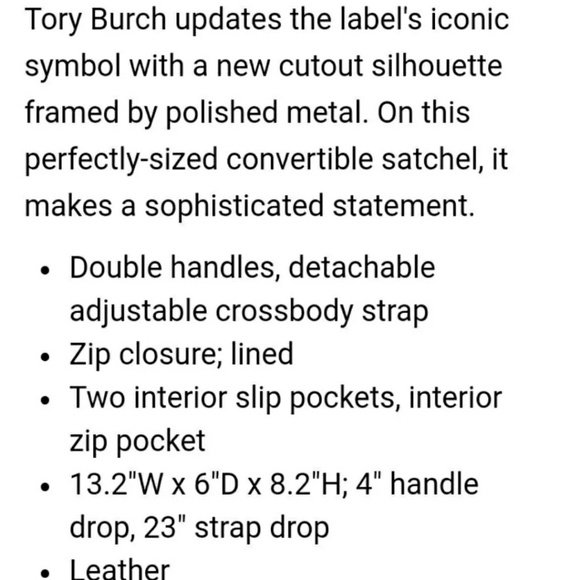 COPY - Gorgeous Tory Burch Britten Satchel )style 39056) - Picture 3 of 5